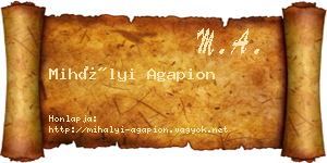 Mihályi Agapion névjegykártya